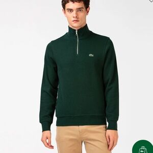 Lacoste Men's Zippered Stand-Up Collar Cotton Sweatshirt